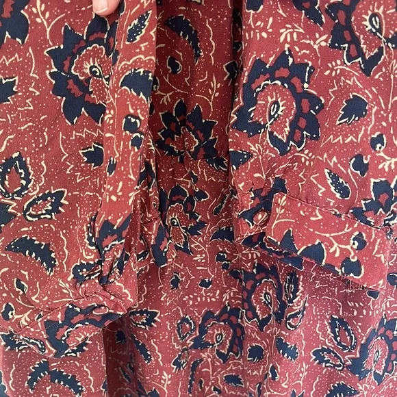 Madewell assam silk floral lace up dress size M - Picture 10 of 11